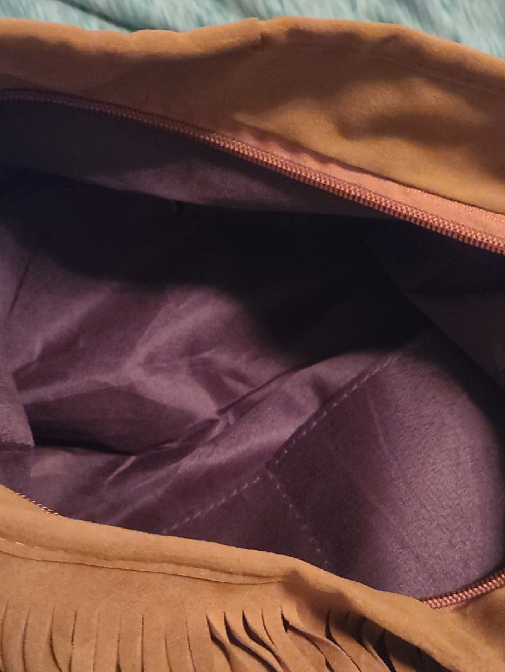 Fringed Crossbody Shoulder Bag in Brown - Picture 2 of 2